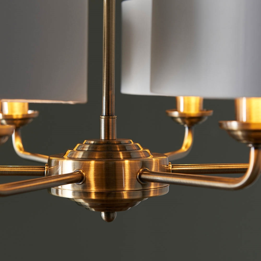 Endon 98936 - Lampadario a sospensione con catena HIGHCLERE 6xE14/28W/230V bianco/ottone