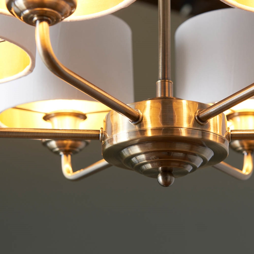 Endon 98936 - Lampadario a sospensione con catena HIGHCLERE 6xE14/28W/230V bianco/ottone