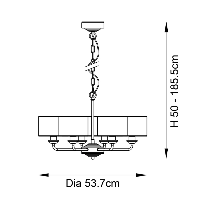 Endon 98936 - Lampadario a sospensione con catena HIGHCLERE 6xE14/28W/230V bianco/ottone