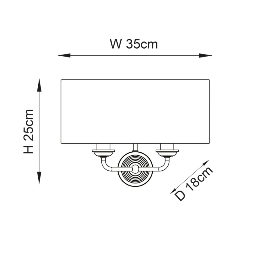 Endon 98937 - Applique murale HIGHCLERE 2xE14/40W/230V blanc/laiton