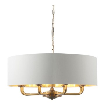 Endon 98938 - Kronleuchter mit Kette HIGHCLERE 8xE14/40W/230V Ø 70 cm weiß/messing