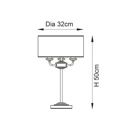Endon 99149 - Lampe de table HIGHCLERE 3xE14/18W/230V gris/chrome brillant d. 32 cm