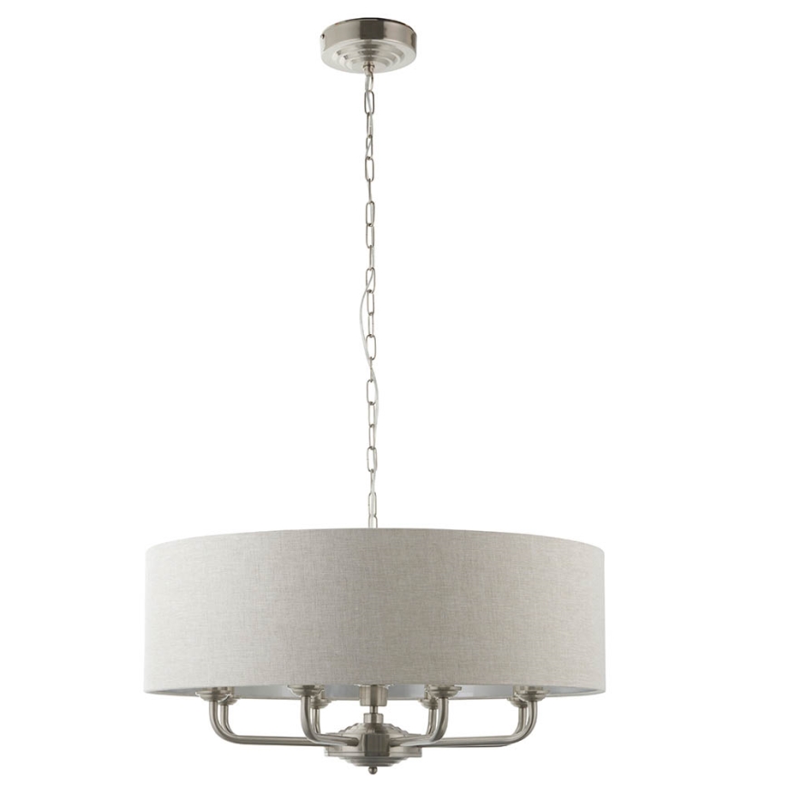 Endon 99152 - Hängeleuchte an Kette HIGHCLERE 8xE14/40W/230V grau/matt Chrom d 70 cm