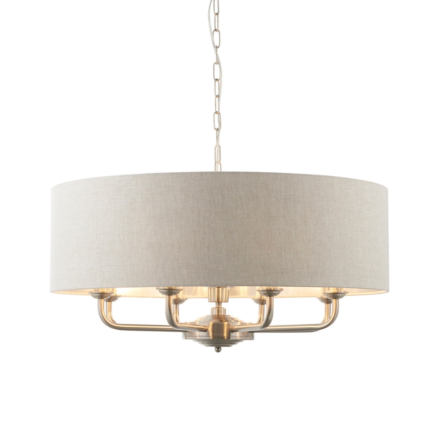Endon 99152 - Hängeleuchte an Kette HIGHCLERE 8xE14/40W/230V grau/matt Chrom d 70 cm