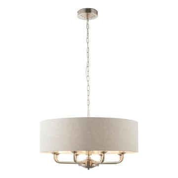 Endon 99152 - Lampadario a sospensione con catena HIGHCLERE 8xE14/40W/230V grigio/cromo opaco