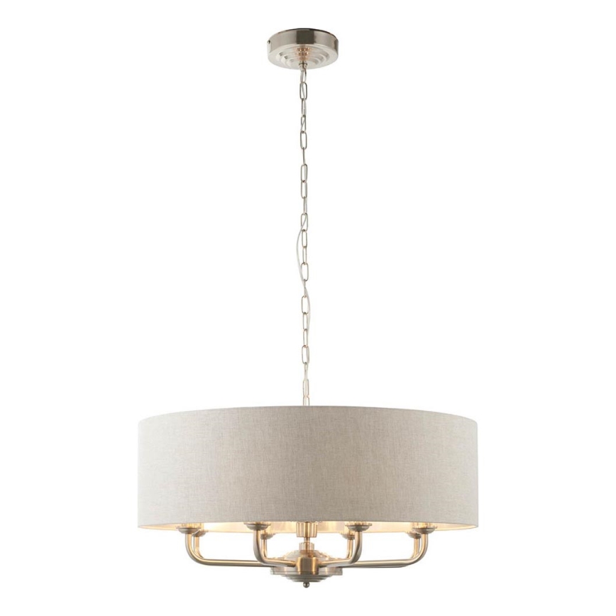 Endon 99152 - Lampadario a sospensione con catena HIGHCLERE 8xE14/40W/230V grigio/cromo opaco
