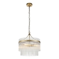 Endon 99167 - Suspension chaîne MARIETTA 3xE14/7W/230V laiton/transparent