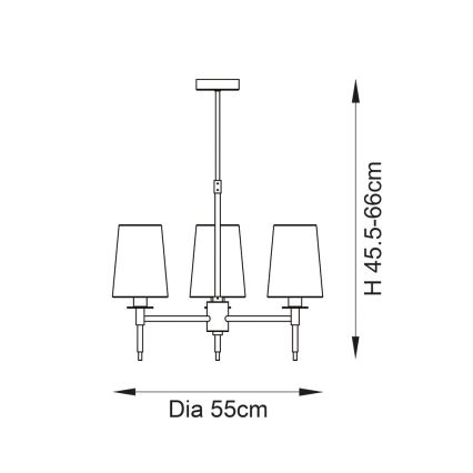 Endon 99455 - Deckenleuchte an Stange 3xE14/6W/230V glänzender Chrom/weiß