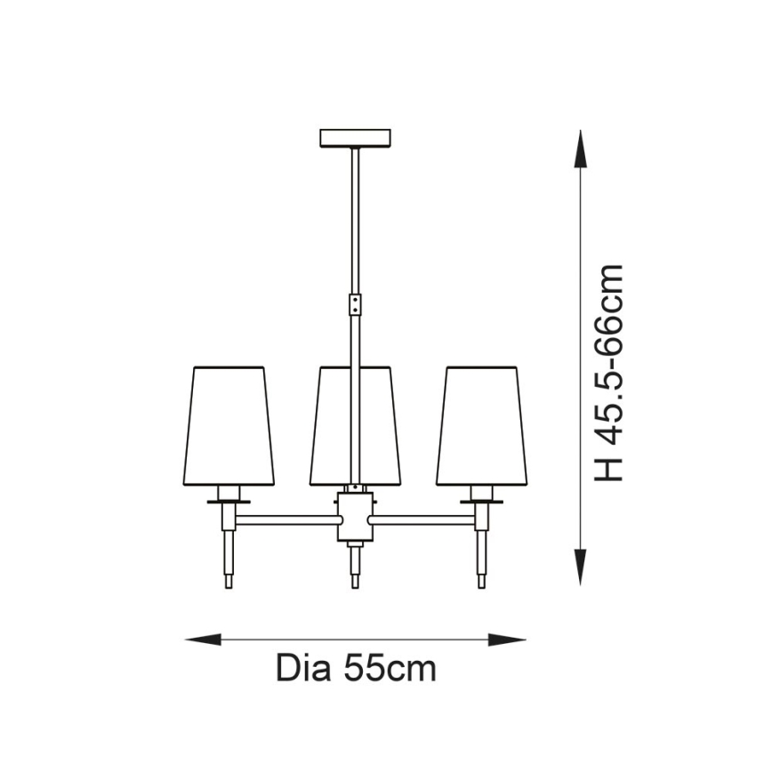 Endon 99455 - Lampadario a stelo 3xE14/6W/230V cromo lucido/bianco