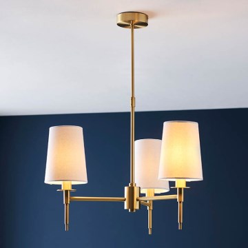 Endon 99456 - Lustre à tige 3xE14/6W/230V doré/blanc