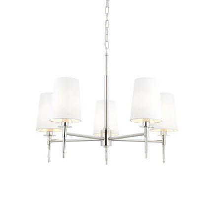 Endon 99457 - Lampadario a sospensione con catena 5xE14/6W/230V cromo lucido/bianco
