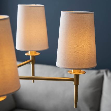 Endon 99458 - Lampadario a catena 5xE14/6W/230V oro/bianco