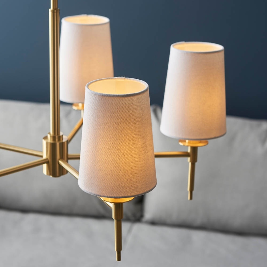 Endon 99458 - Lampadario a catena 5xE14/6W/230V oro/bianco