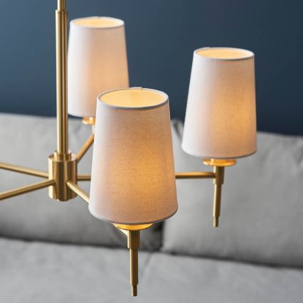 Endon 99458 - Lustre suspendu à chaîne 5xE14/6W/230V doré/blanc