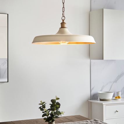 Endon 99999 - Kronleuchter an Kette SABIAN 1xE27/10W/230V creme/gold