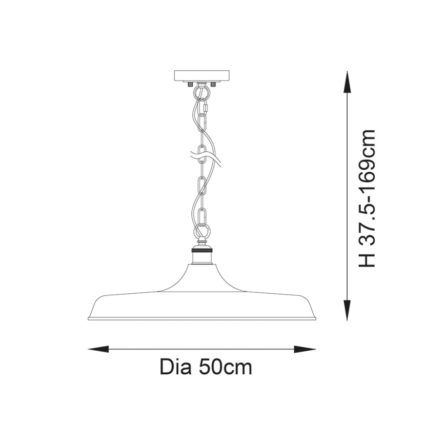 Endon 99999 - Lampadario a catena SABIAN 1xE27/10W/230V crema/oro