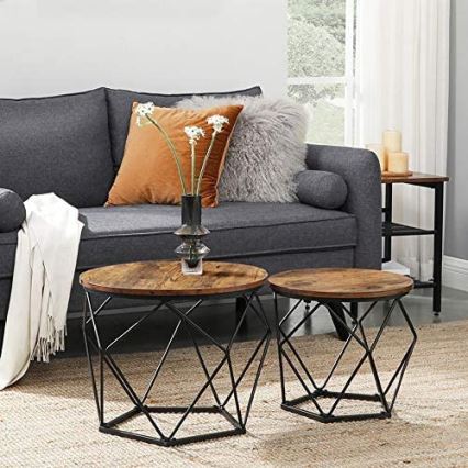 Ensemble de 2 tables basses TALIA brun et noir