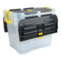 ENSEMBLE DE 3 boîtes de rangement DRAGON 15 l noir/transparent