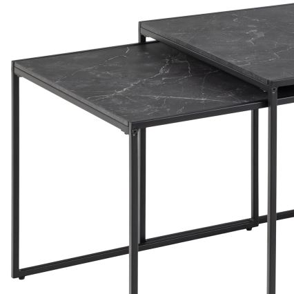 Ensemble de 3 tables basses ALMA anthracite