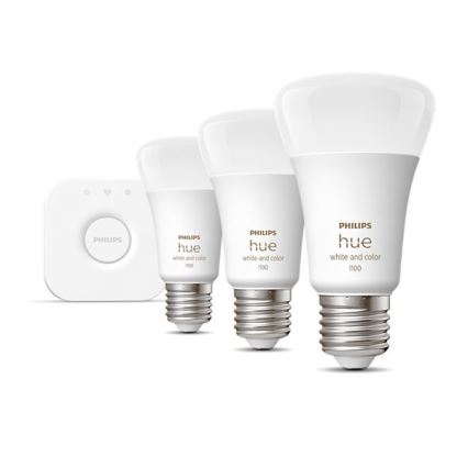 Ensemble de base Philips Hue WHITE AND COLOR AMBIANCE 3xE27/9W/230V 2000-6500K + dispositif d'interconnexion