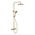 Ensemble de douche avec mitigeur thermostatique DRAGOR, laiton brossé