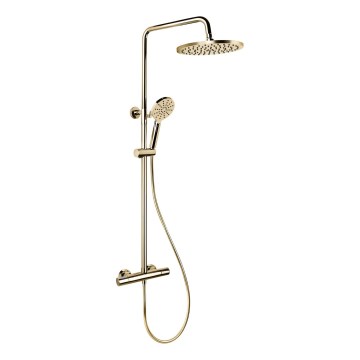 Ensemble de douche avec mitigeur thermostatique DRAGOR, laiton poli