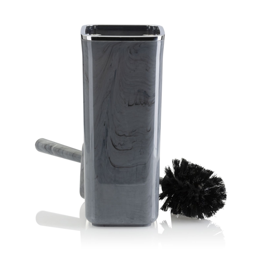 Ensemble de salle de bain GRIS 5 pce gris/chrome brillant