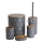 Ensemble de salle de bain REINA 5 pce anthracite/marron