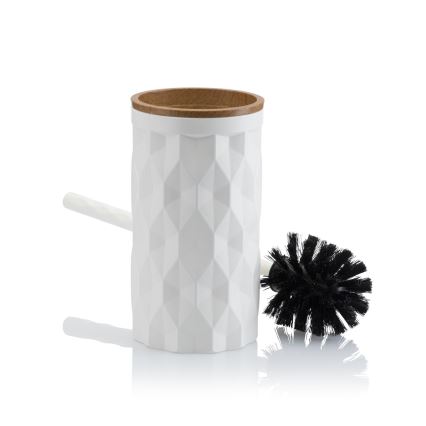 Ensemble de salle de bain REINA 5 pce blanc/marron