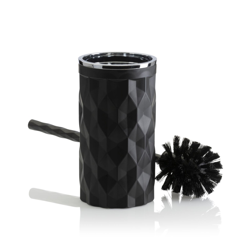 Ensemble de salle de bain REINA 5 pce noir/chrome brillant