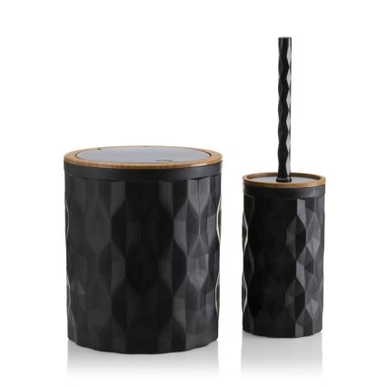Ensemble de salle de bain REINA 5 pce noir/marron