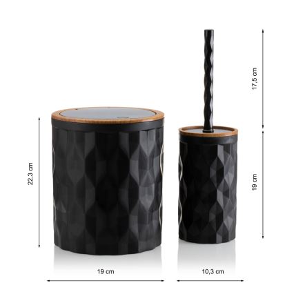 Ensemble de salle de bain REINA 5 pce noir/marron