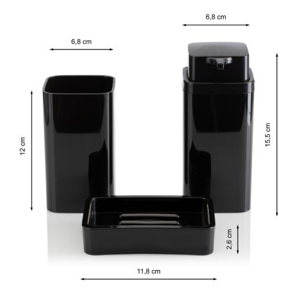 Ensemble de salle de bain SIERRA 5 pce noir