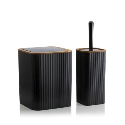 Ensemble de salle de bain ZOYA 5 pce noir/marron