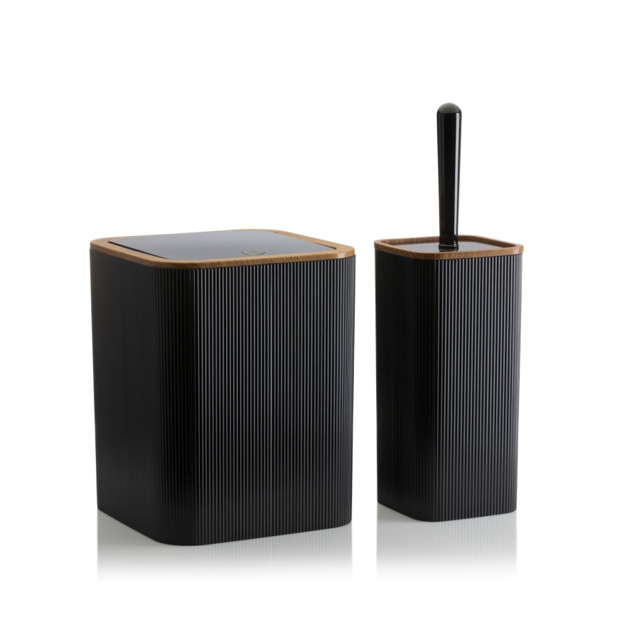 Ensemble de salle de bain ZOYA 5 pce noir/marron