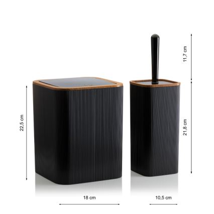 Ensemble de salle de bain ZOYA 5 pce noir/marron