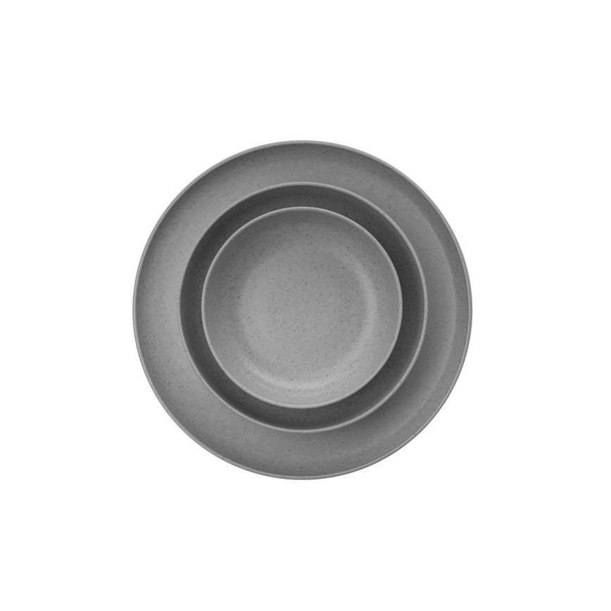 Ensemble de vaisselle 12 pièces gris en porcelaine