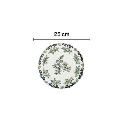 Ensemble de vaisselle 24 pièces blanc/vert/porcelaine