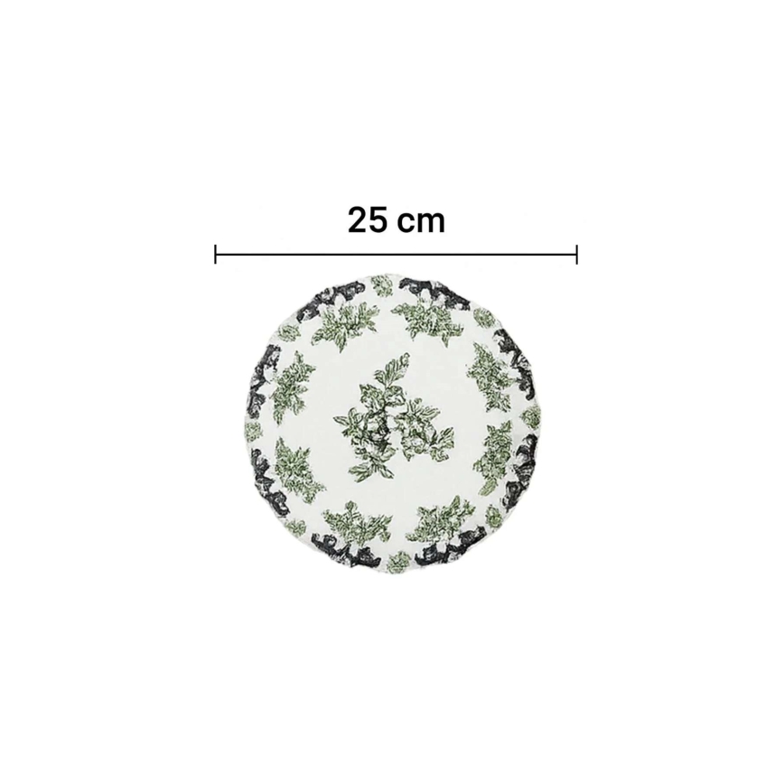 Ensemble de vaisselle 24 pièces blanc/vert/porcelaine