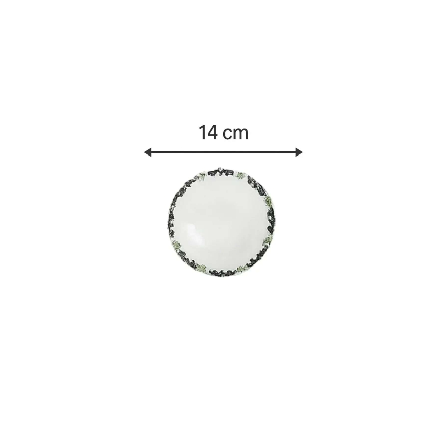 Ensemble de vaisselle 24 pièces blanc/vert/porcelaine