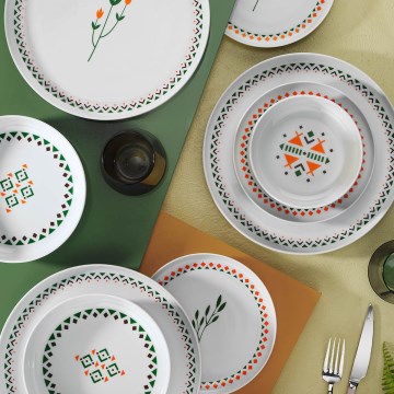 Ensemble de vaisselle 24 pièces multicolore/porcelaine