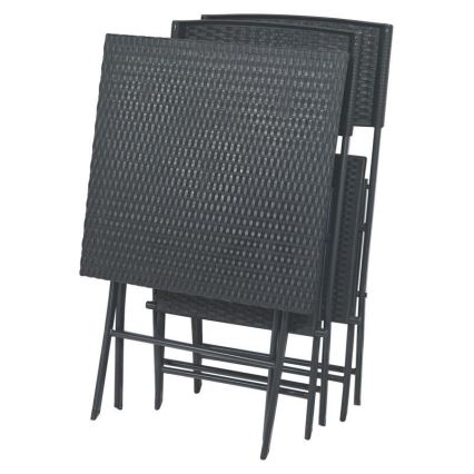 Ensemble table de jardin avec 2 chaises grises