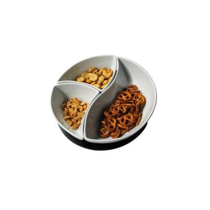 Ensemble TORO de 3 bols avec plateau en céramique et bois