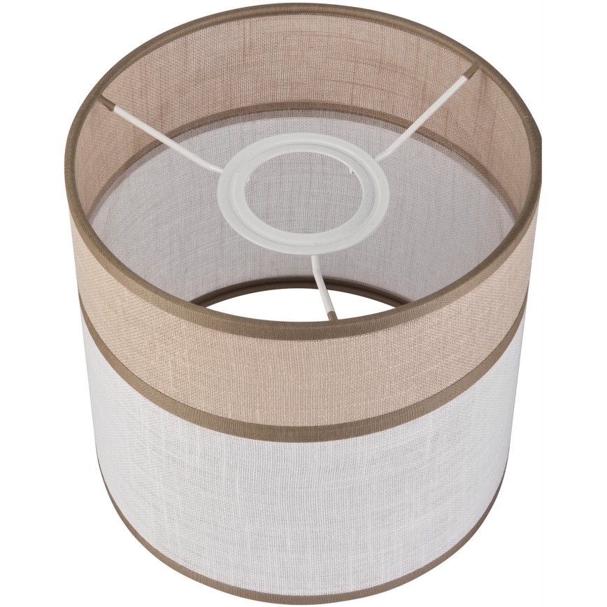Ersatz-Lampenschirm für Hängeleuchte, Tischleuchte und Wandleuchte ANDREA E27 d 16 cm beige/grau