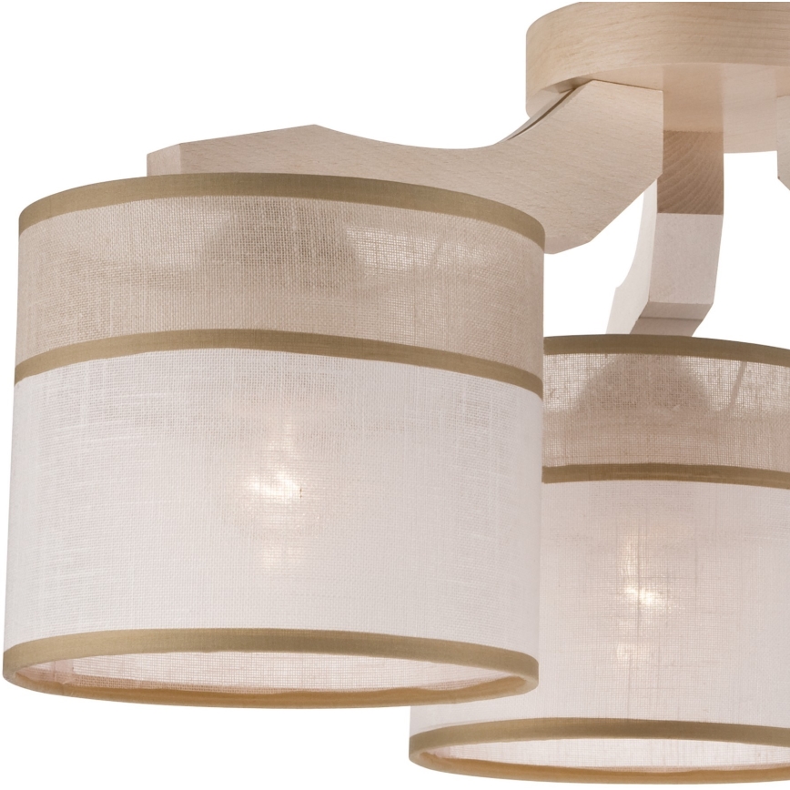 Ersatz-Lampenschirm für Hängeleuchte, Tischleuchte und Wandleuchte ANDREA E27 d 16 cm beige/grau