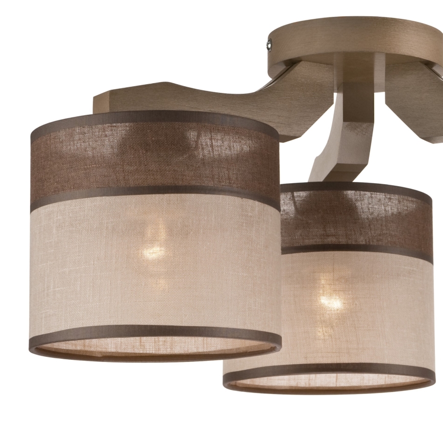 Ersatzlampenschirm für Hängeleuchte, Stehleuchte und Wandleuchte ANDREA E27 d 16 cm braun/beige