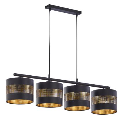 Ersatz-Lampenschirm für Kronleuchter BOGART E27, Ø 20 cm, schwarz/gold
