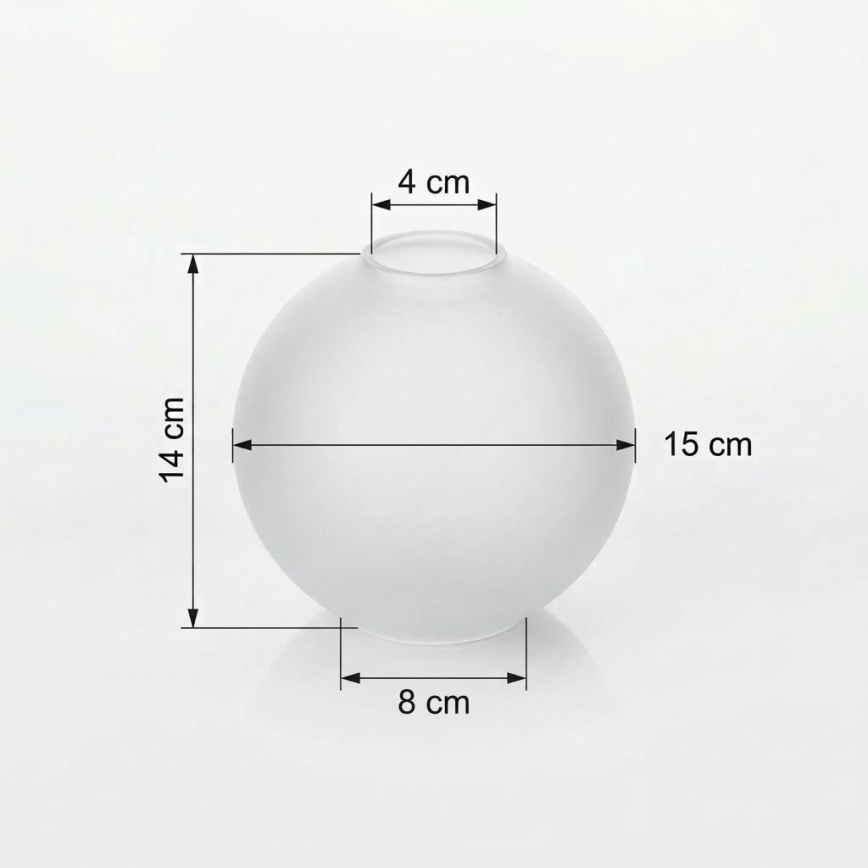Ersatzglas für Kronleuchter E27 Ø 15 cm, mattweiß