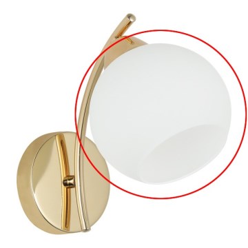 Ersatzglas für Kronleuchter und Wandleuchte AMOS E27, Durchmesser 13 cm, weiß