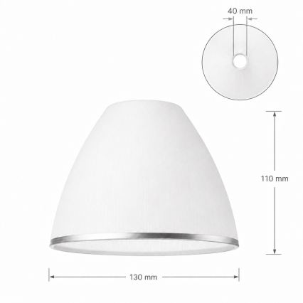 Ersatzglas für Decken- und Wandleuchte RETRO, ANTICO, E27, Ø 13 cm, weiß/silber